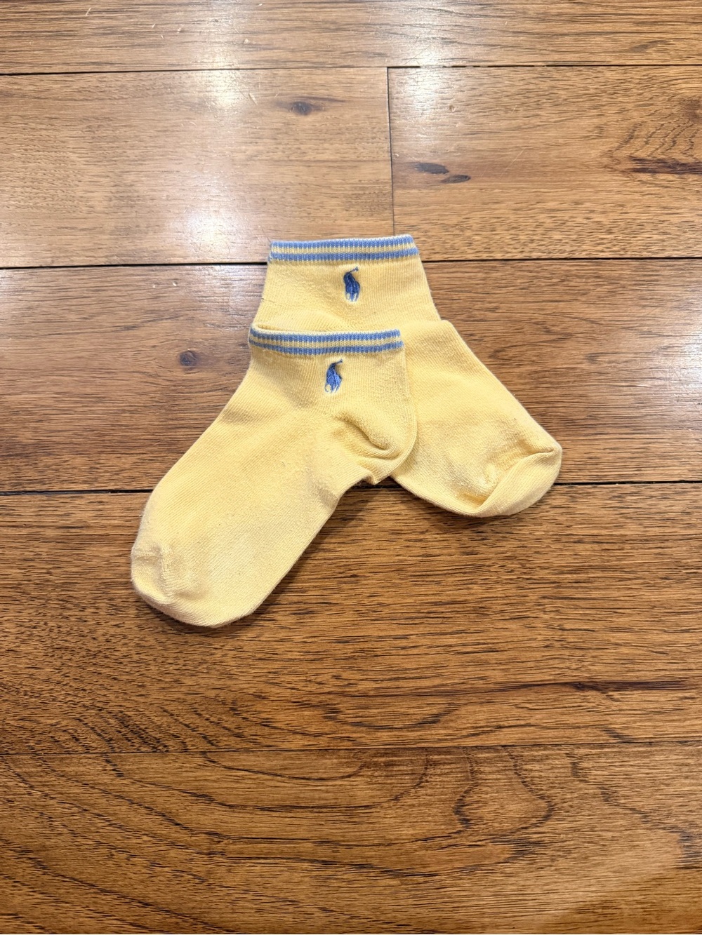NEVER WORN Polo by Ralph Lauren Yellow Ankle Socks with Blue Trim